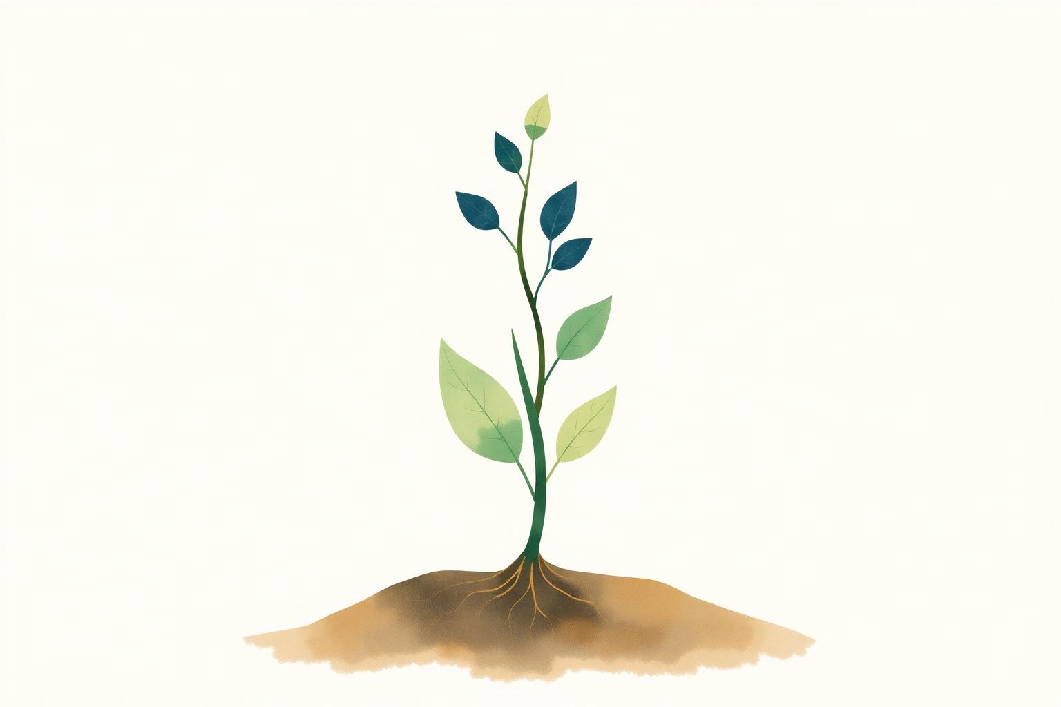 Símbolo de duas plantas crescendo juntas